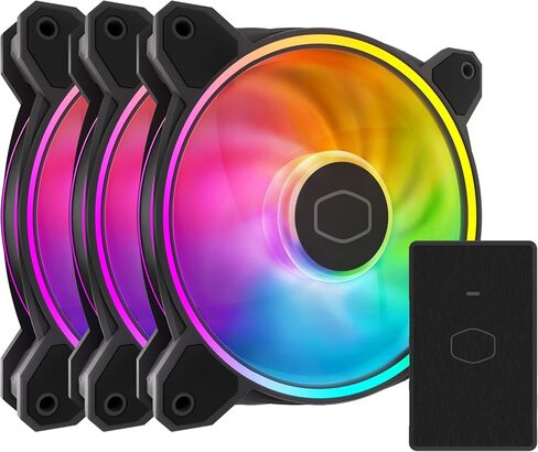 Cooler Master MasterFan MF120 Halo² White 3in1 PC Case|Liquid Cooler|Air Cooler Fan, Dual Loop Gen 2 ARGB LEDs Rings, Dynamic PWM 120mm 2,050 RPM, Air Balance Blades, Hybrid Frame (MFL-B2DW-213P2-R2) in Saudi Arabia