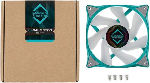 مروحة Iceberg Thermal IceGALE القابلة للتحكم RGB 120 مم PWM بمحمل كروي مزدوج ARGB (3 عبوات) أسود) in Kuwait