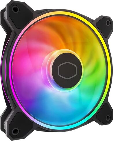 Cooler Master MasterFan MF120 Halo² White 3in1 PC Case|Liquid Cooler|Air Cooler Fan, Dual Loop Gen 2 ARGB LEDs Rings, Dynamic PWM 120mm 2,050 RPM, Air Balance Blades, Hybrid Frame (MFL-B2DW-213P2-R2) in Saudi Arabia