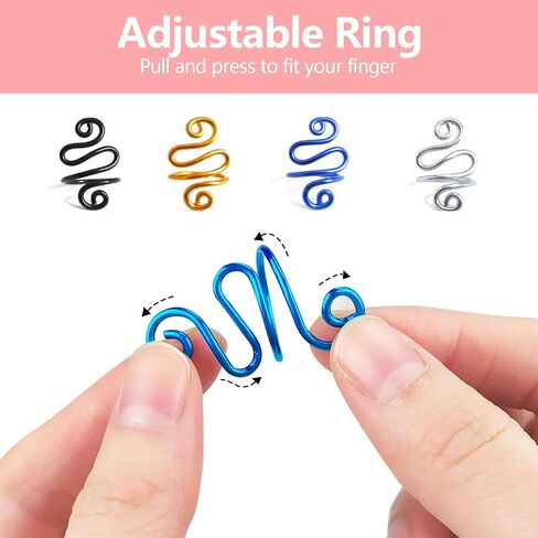 Yzzyemn Handmade Crochet Tension Ring for Finger，Left &Right Yarn Tension Control Ring,Adjustable Knitting Thimble Ring Gift for Crocheters Knitters Gifts,Size 7-11 in Saudi Arabia