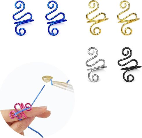 Yzzyemn Handmade Crochet Tension Ring for Finger，Left &Right Yarn Tension Control Ring,Adjustable Knitting Thimble Ring Gift for Crocheters Knitters Gifts,Size 7-11 in Saudi Arabia