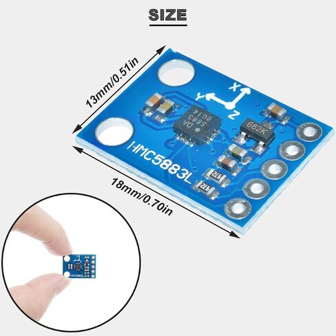 DAOKAI Three-axis Magnetic Sensor GY-273 QMC5883L HMC5883L Triple Axis Compass Magnetometer Sensor Module 3V-5V with Cable for Arduino,Pack of 3 in Saudi Arabia