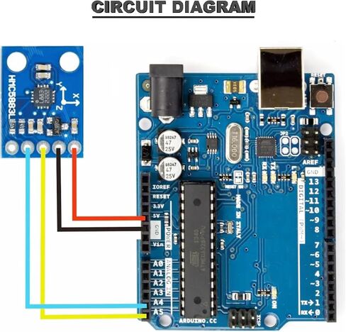 DAOKAI Three-axis Magnetic Sensor GY-273 QMC5883L HMC5883L Triple Axis Compass Magnetometer Sensor Module 3V-5V with Cable for Arduino,Pack of 3 in Saudi Arabia