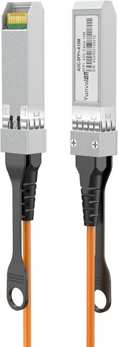 YunvoFib 10G SFP+ إلى SFP+ كابل الألياف الضوئية النشط يتم توصيله مباشرة بالنحاس مع كابل ألياف متعدد الأوضاع لـ Cisco وMikroTik وUbiquiti...إلخ التبديل (DAC 0.5 متر) in Saudi Arabia
