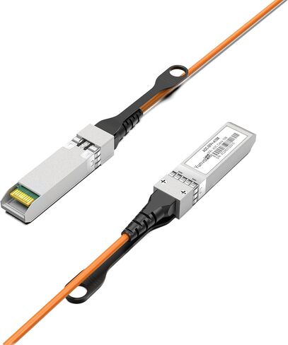 YunvoFib 10G SFP+ إلى SFP+ كابل الألياف الضوئية النشط يتم توصيله مباشرة بالنحاس مع كابل ألياف متعدد الأوضاع لـ Cisco وMikroTik وUbiquiti...إلخ التبديل (DAC 0.5 متر) in Saudi Arabia