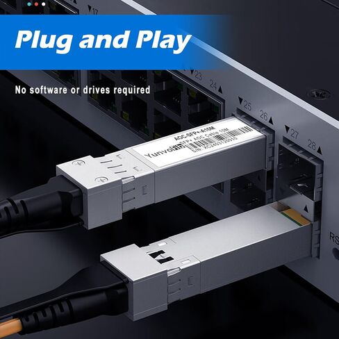 YunvoFib 10G SFP+ إلى SFP+ كابل الألياف الضوئية النشط يتم توصيله مباشرة بالنحاس مع كابل ألياف متعدد الأوضاع لـ Cisco وMikroTik وUbiquiti...إلخ التبديل (DAC 0.5 متر) in Saudi Arabia