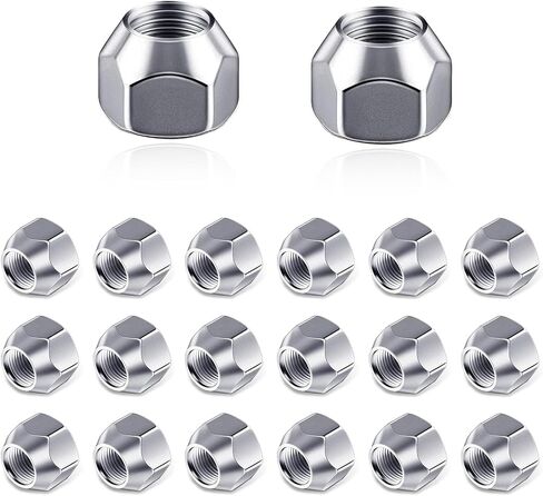 gunhunt 10 PCS 1/2-20In Car Tire Nut Cap Replacements, Metal Anti-Theft Tire Hole Screws, Universal Waterproof Automotive Open Ended Lug Nuts Accessories for Car Truck Trailer SUV (Silver) in Saudi Arabia
