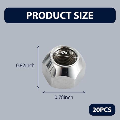 gunhunt 10 PCS 1/2-20In Car Tire Nut Cap Replacements, Metal Anti-Theft Tire Hole Screws, Universal Waterproof Automotive Open Ended Lug Nuts Accessories for Car Truck Trailer SUV (Silver) in Saudi Arabia