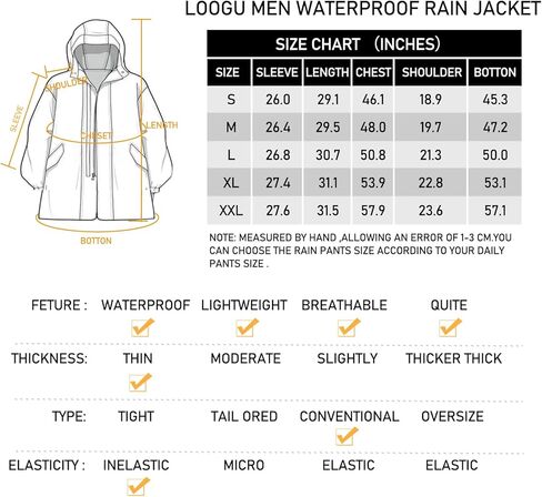 LOOGU Mens Rain Jacket Lightweight, Camo Rain Gear for Men Waterproof, Windproof Rain Coats with Hood in Saudi Arabia