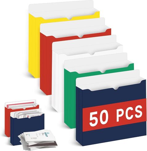 Zzrywuty 2-Inch Expandable File Folder Letter Size for Documents, Heavy Duty File Jackets, Multi Colored Expanding File Folders for School, Office, Business (25 Pack) in Saudi Arabia