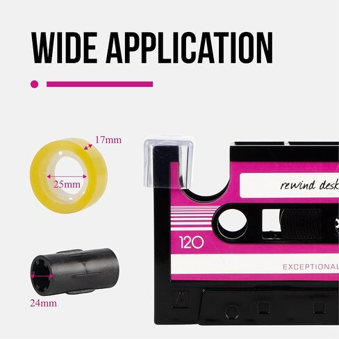 Aobopar Cute Tape Dispenser, Pink Tape Dispenser Desk, Office Desktop Tape Dispenser, Funny Novelty Tape Dispenser Pen Holder, Retro Cassette 80'S Desk Accessory Organizer in Saudi Arabia