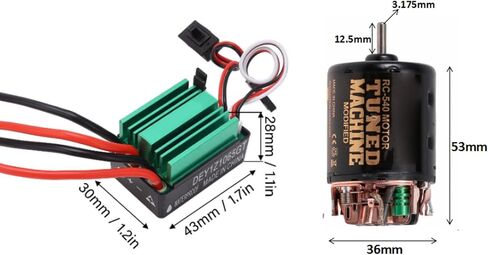 Brushed Motor ESC Combo, 540 Brushed Motor with 65A Brushed ESC for Axial for Scx10 90046 RC Car Motor in Saudi Arabia