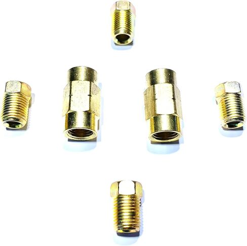 The Stop Shop 3/16 Inch Brake Line Bubble/ISO Flare Fittings and Unions, Metric 10x1mm Threads for 3/16 Inch Tubing (Pack of 6) in Saudi Arabia