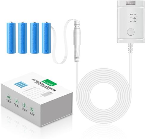 محول إمداد طاقة تيار متردد قابل للتعديل من لينينك لبطاريتين AA 3 AA 4 AA، محول بديل بطارية AA لمصابيح LED والديكورات (أسود) in Kuwait