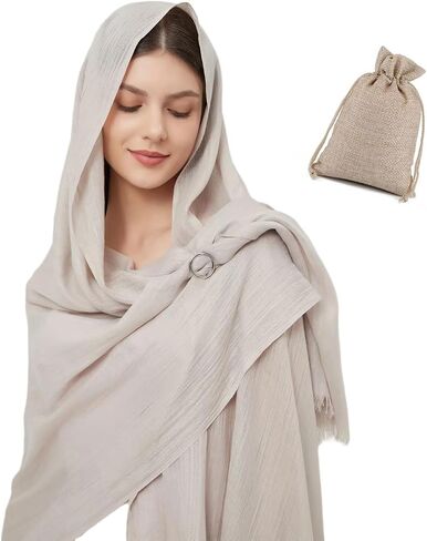 BLESSI Medieval Knight Shawl Renaissance Viking Half Shoulder Cape Scarf with Brooch Pouch in Saudi Arabia