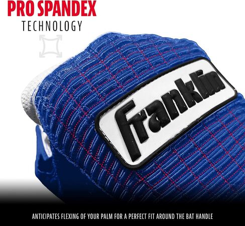 قفازات البيسبول Franklin Sports MLB - قفازات الضرب الكلاسيكية الاحترافية للبيسبول + الكرة اللينة - أزواج قفازات الضرب للرجال البالغين - ملكي/لؤلؤي in Saudi Arabia