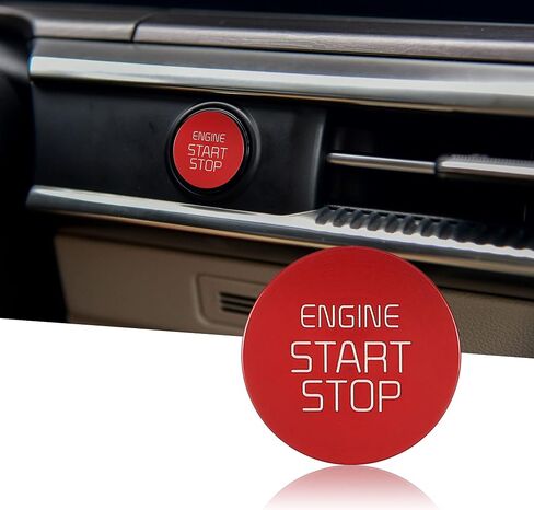TOMALL Aluminum Alloy Engine Keyless Start Stop Push Button Ring Compatible with Kia Optima K5 2020 Car Power Ignition Switch Button Cover Trim Decoration Interior Cap Accessories (Red) in Saudi Arabia