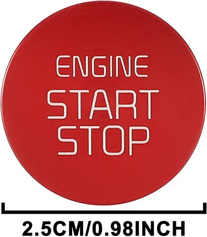 TOMALL Aluminum Alloy Engine Keyless Start Stop Push Button Ring Compatible with Kia Optima K5 2020 Car Power Ignition Switch Button Cover Trim Decoration Interior Cap Accessories (Red) in Saudi Arabia