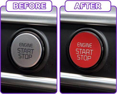 TOMALL Aluminum Alloy Engine Keyless Start Stop Push Button Ring Compatible with Kia Optima K5 2020 Car Power Ignition Switch Button Cover Trim Decoration Interior Cap Accessories (Red) in Saudi Arabia