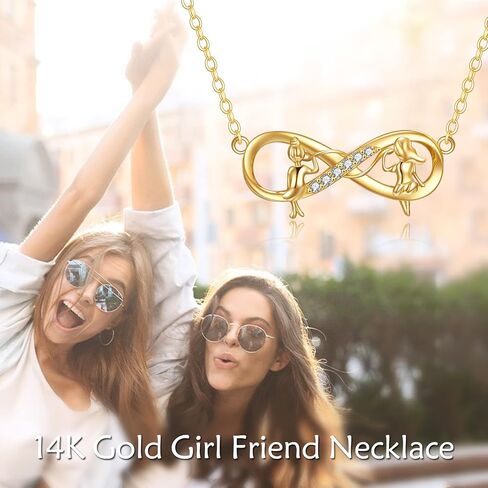KECHO 14K الذهب الحقيقي قلادة شقيقة للنساء القلب الأم الطفل قلادة الأخت قلادة قلادة الأم ابنة قلادة مجوهرات هدايا عيد ميلاد الأم للفتيات صديقة in Saudi Arabia