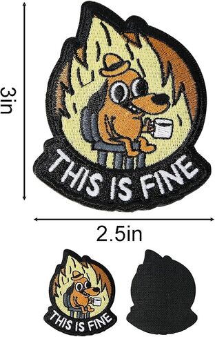 3 PCS This is Fine Dog Patch, Hook & Loop Military Tactical Patch Embroidered Applique Emblem DIY Accessory Applique Armband for for Backpacks Bags Hats Dress Jacket in Saudi Arabia