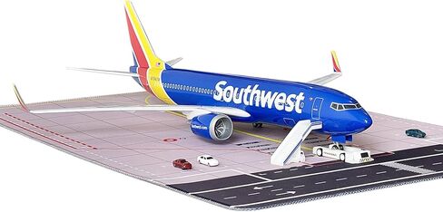 QOADXPC 1:85 نموذج طائرة Boeing737 من شركة Southwest Airlines، طول 18.5 بوصة، مع أضواء LED، مادة الراتنج عالية المحاكاة، دعامات مجانية لمشهد المطار in Kuwait