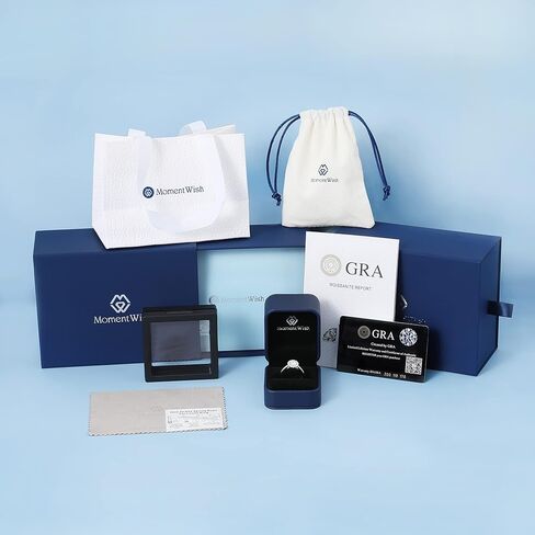 قلادات MomentWish على شكل قلب للنساء وأقراط هالة مويسانيتي عيار 2 قيراط in Kuwait