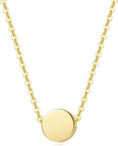 كارلين 14K الذهب نقطة صغيرة بسيطة عملة قلادة طقم من الحلقان الحد الأدنى لذيذ كل يوم غرامة مجوهرات للنساء الفتيات in Kuwait