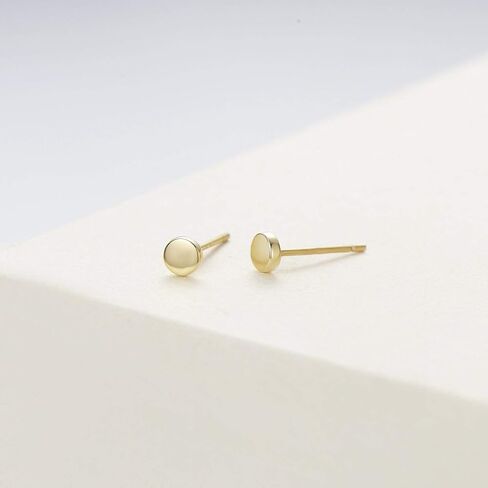 كارلين 14K الذهب نقطة صغيرة بسيطة عملة قلادة طقم من الحلقان الحد الأدنى لذيذ كل يوم غرامة مجوهرات للنساء الفتيات in Kuwait