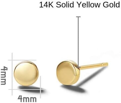 كارلين 14K الذهب نقطة صغيرة بسيطة عملة قلادة طقم من الحلقان الحد الأدنى لذيذ كل يوم غرامة مجوهرات للنساء الفتيات in Kuwait