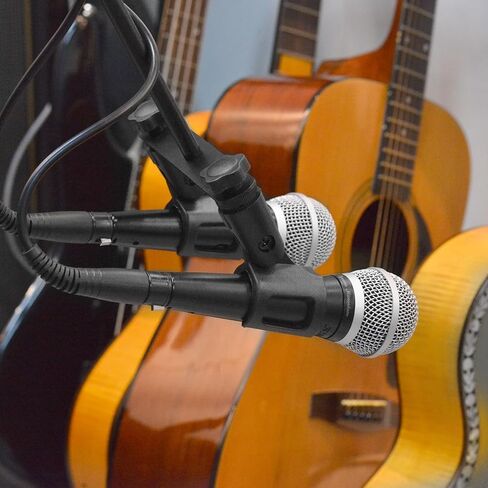 حامل ميكروفون Musiin 1 إلى 2 ميكروفون مع شريط تثبيت قياسي مناسب متوافق مع معظم أذرع الميكروفون in Saudi Arabia