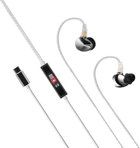 Questyle NHB15 USB C Earphones in-Ear Earbuds with DAC True Lossless Wired Headphones with Type C Connector 192kHz Hi-Res Music IEM HiFi Stereo Audiophile Ear Buds with 3.5mm Jack in Kuwait