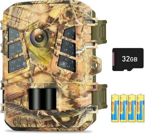 VANBAR Trail Camera 20MP 1080P Game Camera 120°Wide-Angle Motion Latest Sensor View 0.2s Trigger time IP66 Waterproof Hunting Cam Free 32G Micro SD Card in Saudi Arabia