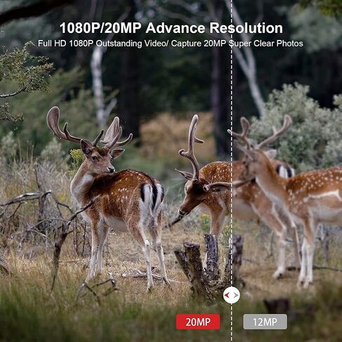 VANBAR Trail Camera 20MP 1080P Game Camera 120°Wide-Angle Motion Latest Sensor View 0.2s Trigger time IP66 Waterproof Hunting Cam Free 32G Micro SD Card in Saudi Arabia
