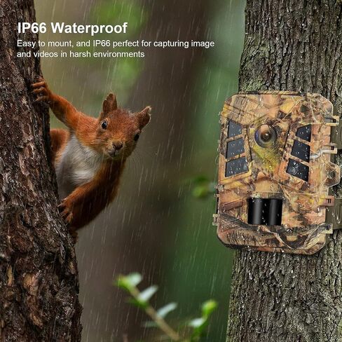 VANBAR Trail Camera 20MP 1080P Game Camera 120°Wide-Angle Motion Latest Sensor View 0.2s Trigger time IP66 Waterproof Hunting Cam Free 32G Micro SD Card in Saudi Arabia