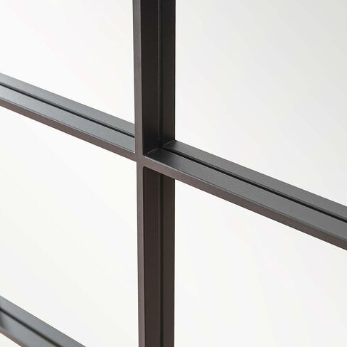 Mirroni Window Pane Wall Mirror 70"x 36" - Full Length Mirror- Window Finished Black Metal Mirror - Floor Mirror - Farmhouse Mirror - Rectangular Windowpane Mirror - Wall Mounted or Leaning in Saudi Arabia