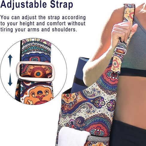 حقيبة بساط اليوجا من PACEEARTH، حامل بساط اليوجا كبير الحجم مقاس 40 بوصة × 15، حقيبة بساط اليوجا قابلة للعكس ذات درجتين من اللون - تناسب معظم سجادات الحجم in Kuwait