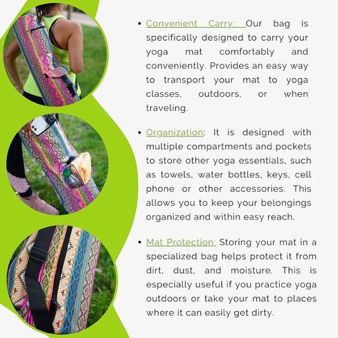 Premium Yoga Mat Bag with Convenient Water Bottle Holder Stylish and Functional Bags for Women - Easy to Carry Yoga Mat Carrier with Mat Straps and Bonus Water Bottle Compartment in Saudi Arabia