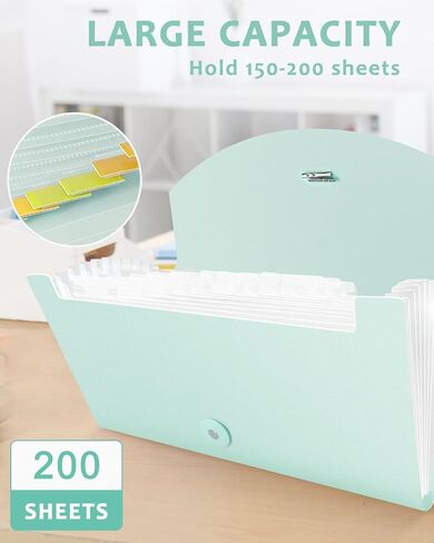 HULIPARK 13 Pockets Small File Folder Organizer, Mini Expanding File Folder for Coupons, Receipts, Cash, Tax Item or Changes, 10.4x5.5In, Accordion File Organizer Receipt Folder with Tabs (Pink) in Saudi Arabia