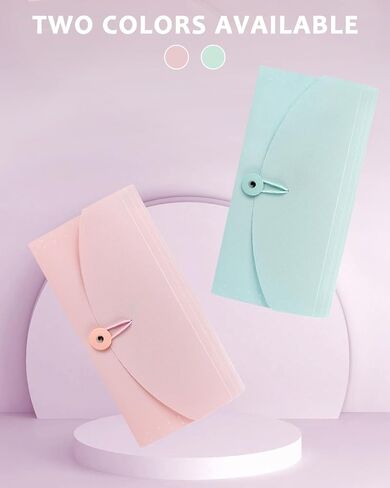 HULIPARK 13 Pockets Small File Folder Organizer, Mini Expanding File Folder for Coupons, Receipts, Cash, Tax Item or Changes, 10.4x5.5In, Accordion File Organizer Receipt Folder with Tabs (Pink) in Saudi Arabia