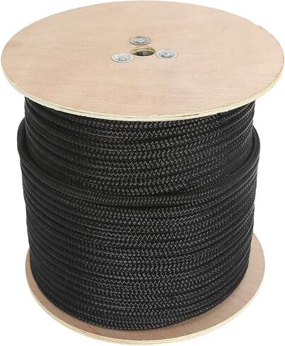 NovelBee 1/2 Inch X 600 Feet Double Braid Nylon Anchor Line with Stainless Steel Thimble and Wood Chuck (White/Gold) in Saudi Arabia