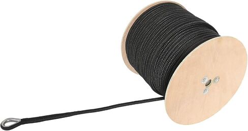 NovelBee 1/2 Inch X 600 Feet Double Braid Nylon Anchor Line with Stainless Steel Thimble and Wood Chuck (White/Gold) in Saudi Arabia