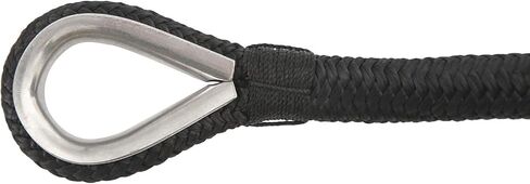 NovelBee 1/2 Inch X 600 Feet Double Braid Nylon Anchor Line with Stainless Steel Thimble and Wood Chuck (White/Gold) in Saudi Arabia