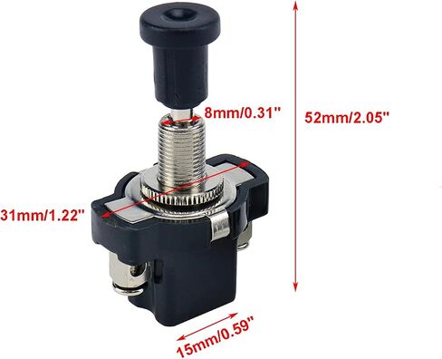 S SYDIEN 3Pcs 8mm/0.31" Thread ON-Off Push-Pull Pushbutton Switch 12V/24V for Auto Car Vehicle in Saudi Arabia