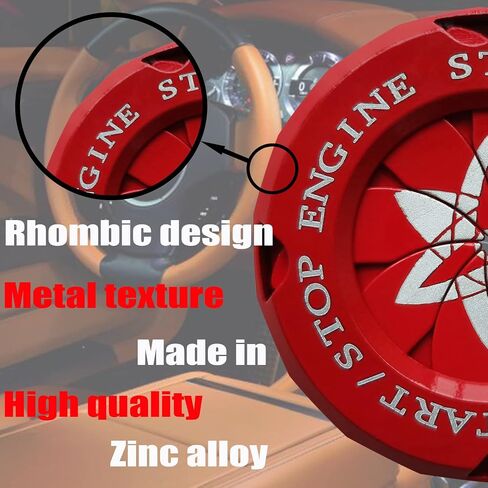 AMOHOMA Push Start Button Cover Rotary Car Start Button Cover Universal Button Decoration Gift Anti-Scratch Protector Ring (Anime-Red 4) in Saudi Arabia