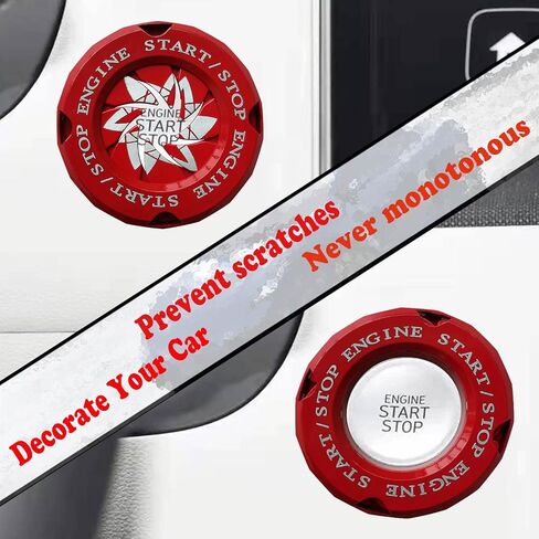 AMOHOMA Push Start Button Cover Rotary Car Start Button Cover Universal Button Decoration Gift Anti-Scratch Protector Ring (Anime-Red 4) in Saudi Arabia