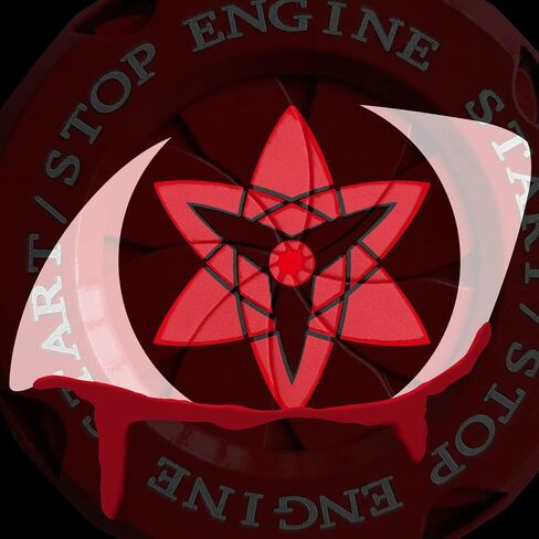 AMOHOMA Push Start Button Cover Rotary Car Start Button Cover Universal Button Decoration Gift Anti-Scratch Protector Ring (Anime-Red 4) in Saudi Arabia