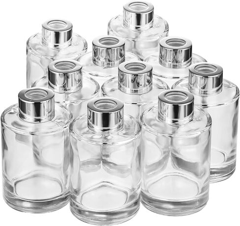 Set of 20 Reed Diffuser Bottles Empty Glass Diffuser Jars with Caps, 4 Inch High, 120ml Refillable Fragrance Essential Oil Diffuser Container for Home Bathroom DIY Reed Sets in Saudi Arabia