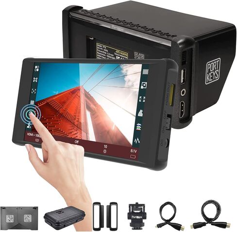 Portkeys PT6 5.2 بوصة 4K HDMI شاشة لمس واسعة النطاق لكاميرا DSLR مع LUT ثلاثي الأبعاد | ذروة جديدة | 600 Nit | مساعدة الفيديو | شكل موجة RGB لـ DSLR in Kuwait