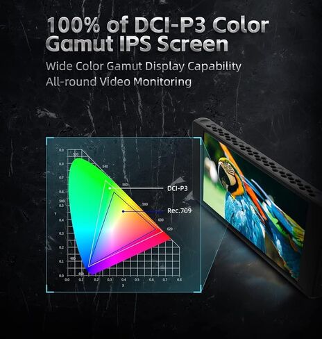 Portkeys PT6 5.2 بوصة 4K HDMI شاشة لمس واسعة النطاق لكاميرا DSLR مع LUT ثلاثي الأبعاد | ذروة جديدة | 600 Nit | مساعدة الفيديو | شكل موجة RGB لـ DSLR in Kuwait